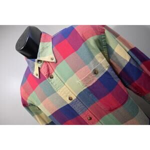 ORVIS Country Shirt Rugged Plaid Flannel Long Sleeve Mens Size Large